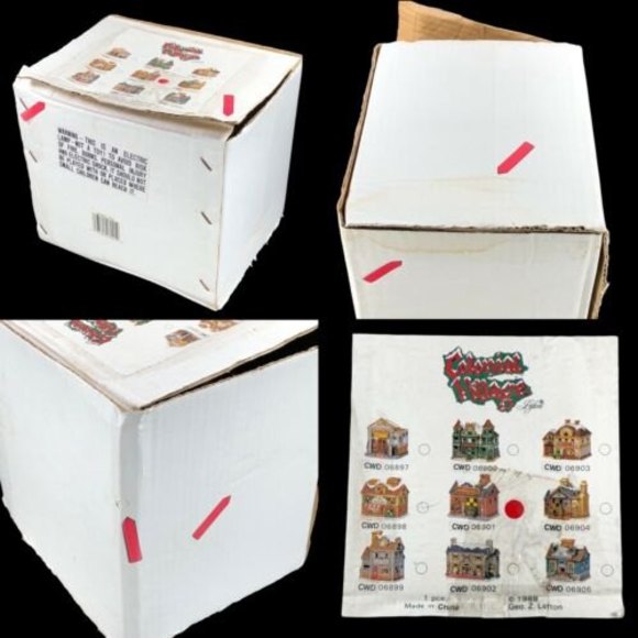 Lefton 06901 Colonial Village BARBER SHOP w/Deed 1988 Christmas House CWD06901 - Picture 12 of 12